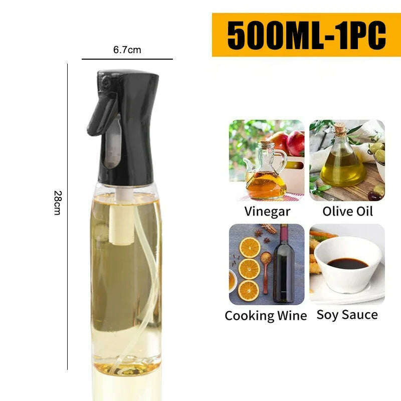 200/300/500 ML Oil Spray Pot Kitchen Household Edible Olive Oil Spray Bottle Atomized Misty Oil Tank Air Fryer Spray Bottle - KIMLUD