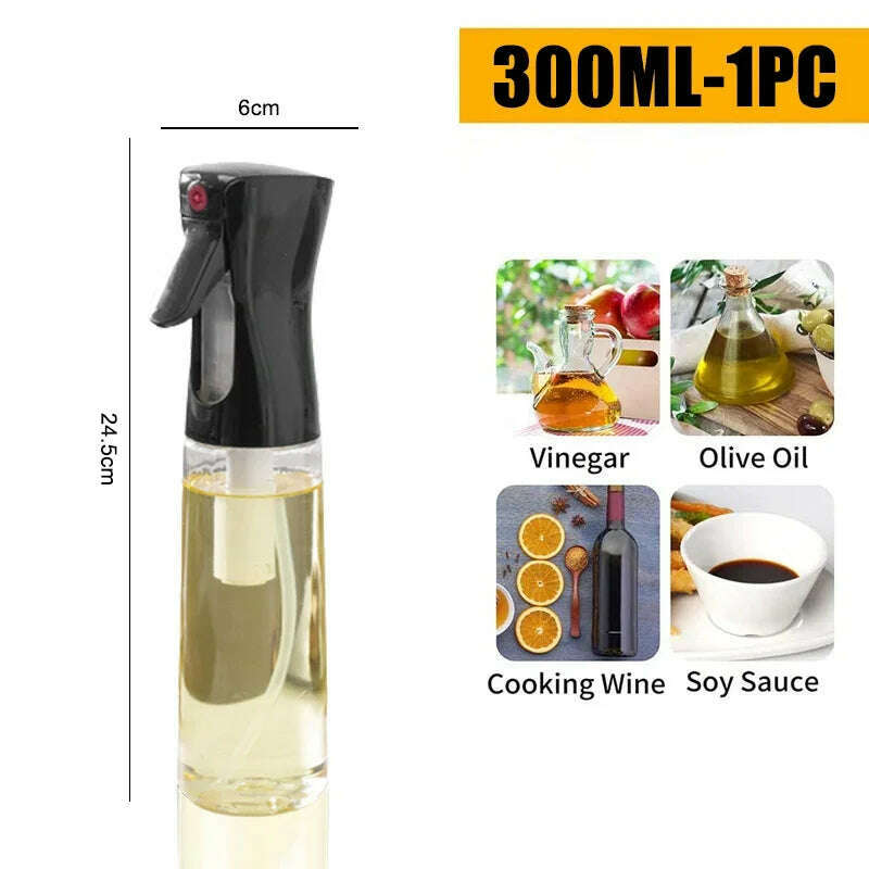 200/300/500 ML Oil Spray Pot Kitchen Household Edible Olive Oil Spray Bottle Atomized Misty Oil Tank Air Fryer Spray Bottle - KIMLUD