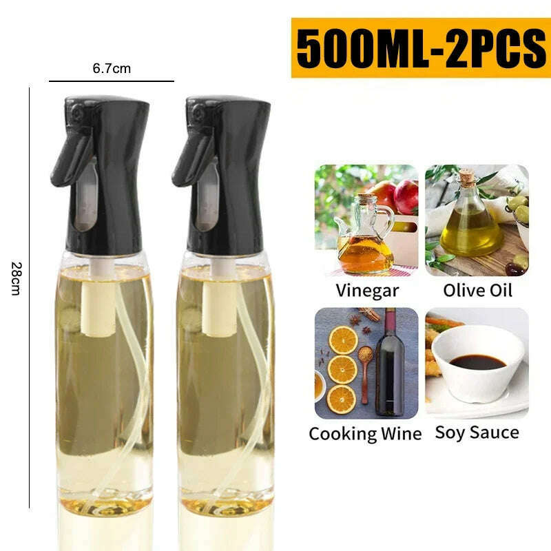 200/300/500 ML Oil Spray Pot Kitchen Household Edible Olive Oil Spray Bottle Atomized Misty Oil Tank Air Fryer Spray Bottle - KIMLUD
