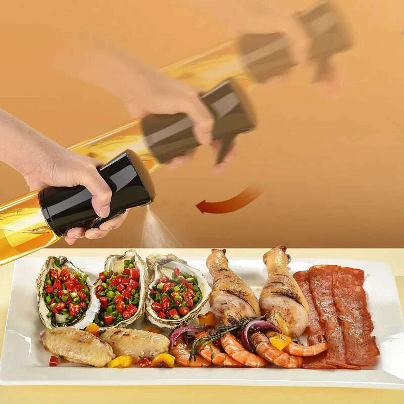 200/300/500ml Oil Spray for Kitchen Oil Nebulizer Dispenser Spray Oil Sprayer Airfryer BBQ Camping Olive Oil Diffuser Cooking - KIMLUD