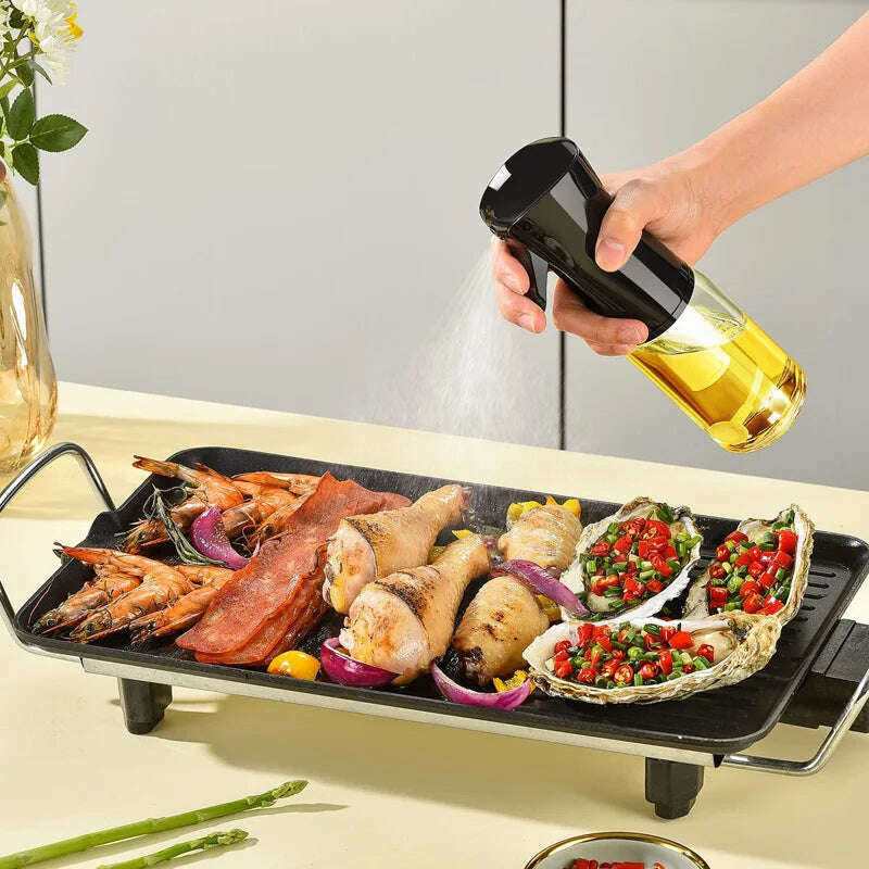 200/300/500ml Oil Spray for Kitchen Oil Nebulizer Dispenser Spray Oil Sprayer Airfryer BBQ Camping Olive Oil Diffuser Cooking - KIMLUD