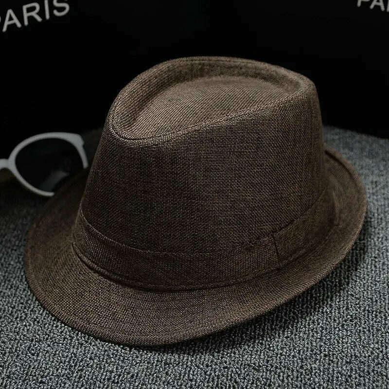 KIMLUD, 2018 England Retro Men's Fedoras Top Jazz Plaid Hat Spring Summer Autumn Bowler Hats Cap Classic Version chapeau Hats, 5, KIMLUD Womens Clothes