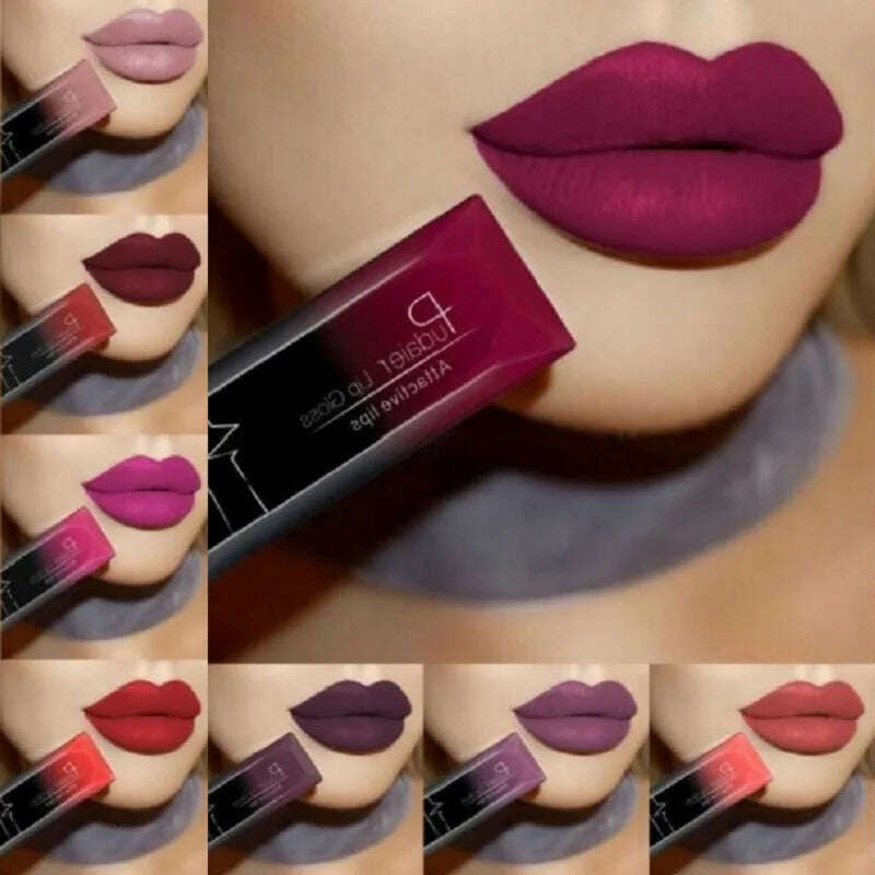 KIMLUD, 2019 Hot Waterproof Liquid Lip Gloss Metallic Matte Lipstick Cosmetic Sexy Batom Mate Lip Tint Makeup Lasting 24Hours Mate Levre, KIMLUD Women's Clothes
