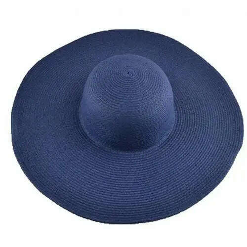 2019 Women Natural Raffia Straw Hat Ribbon Tie Brim Hat Derby Beach Sun Hat Cap Summer Wide Brim UV Protect Hats Female Cap Summ - KIMLUD