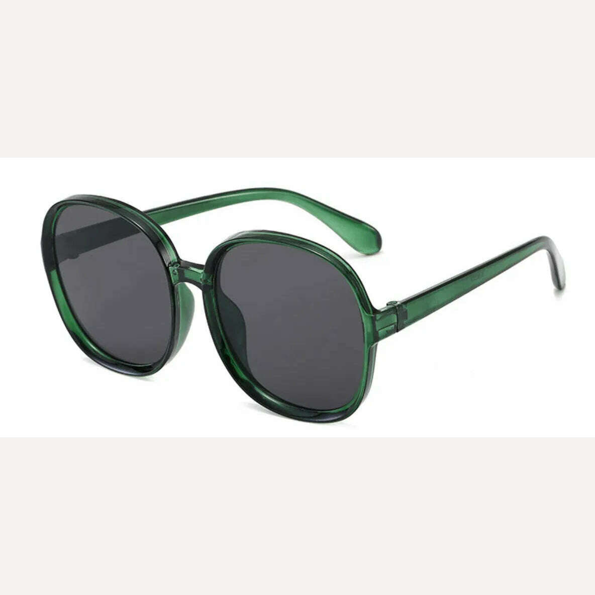 KIMLUD, 2021 Plastic Classic Vintage Woman Sunglasses Oversized Round Frame Luxury Brand Designer Female Glasses Big Shades Oculos, Green Gray, KIMLUD Womens Clothes