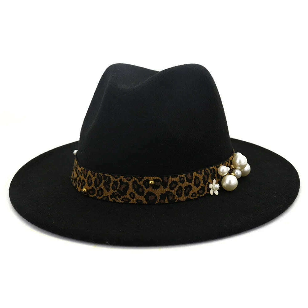 KIMLUD, 2021 Winter Autumn Imitation Woolen Women Men Ladies Fedoras Hat Jazz Caps European American Round Caps Bowler Hats, KIMLUD Womens ClothesKIMLUD, 2021 Winter Autumn Imitation Woolen Women Men Ladies Fedoras Hat Jazz Caps European American Round Caps Bowler Hats, Black / 56-60cm, KIMLUD APPAREL - Womens Clothes