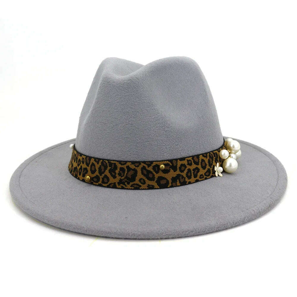 KIMLUD, 2021 Winter Autumn Imitation Woolen Women Men Ladies Fedoras Hat Jazz Caps European American Round Caps Bowler Hats, KIMLUD Womens ClothesKIMLUD, 2021 Winter Autumn Imitation Woolen Women Men Ladies Fedoras Hat Jazz Caps European American Round Caps Bowler Hats, Gray / 56-60cm, KIMLUD APPAREL - Womens Clothes