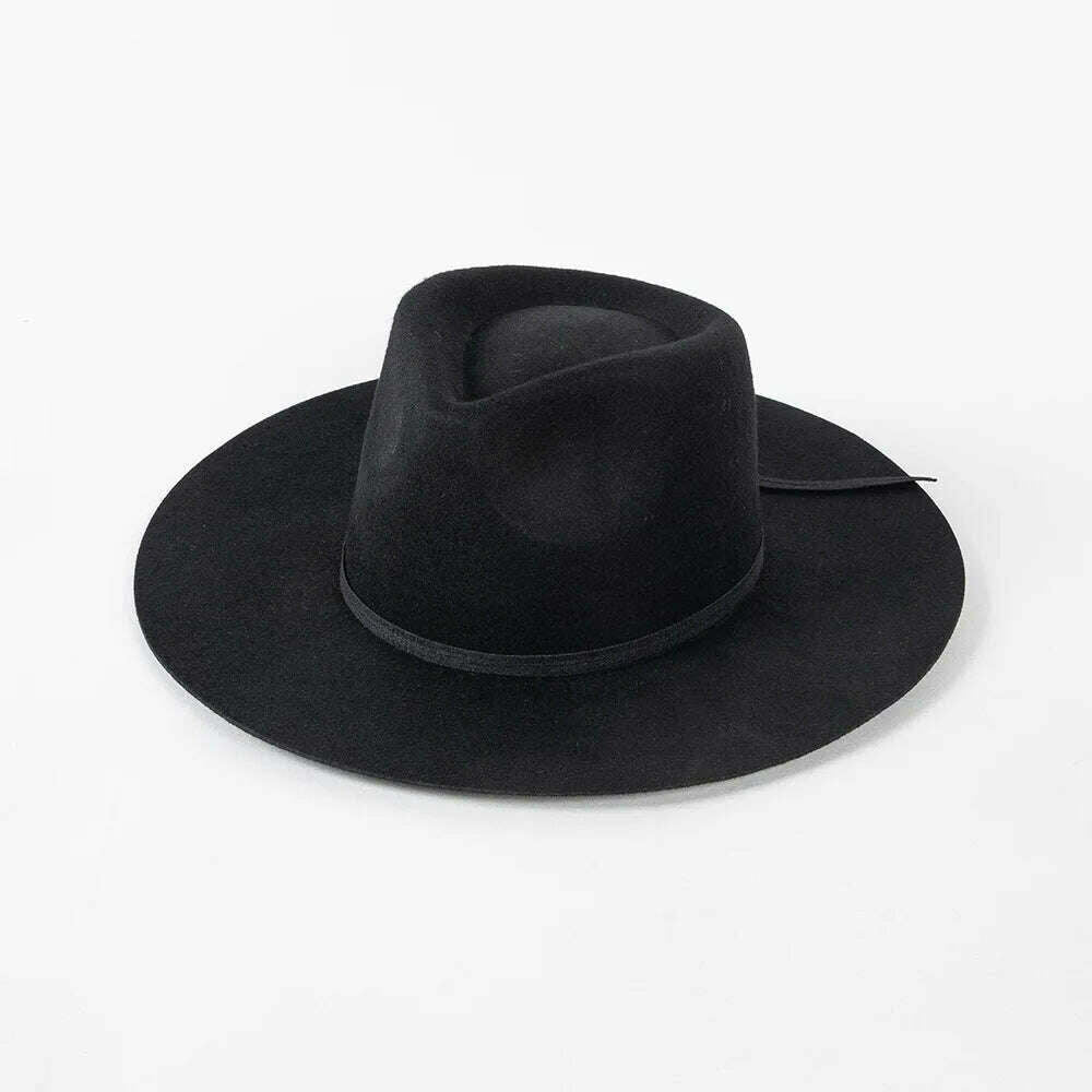 KIMLUD, 2022 Luxury Designer Brand Fedora Hat For Women Church Hats Ladies Eelegant Winter Wool Hats Pink Hat Wedding Hat Wholesale, black 1, KIMLUD Womens Clothes