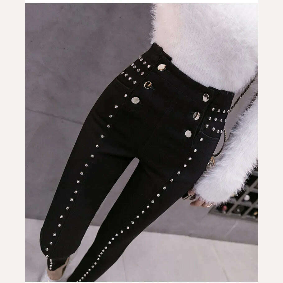 KIMLUD, 2022 New Jeans Women High Waist Jeans Woman High Elastic Stretch Female Washed Denim Pants Skinny Pencil Trousers, KIMLUD Womens Clothes