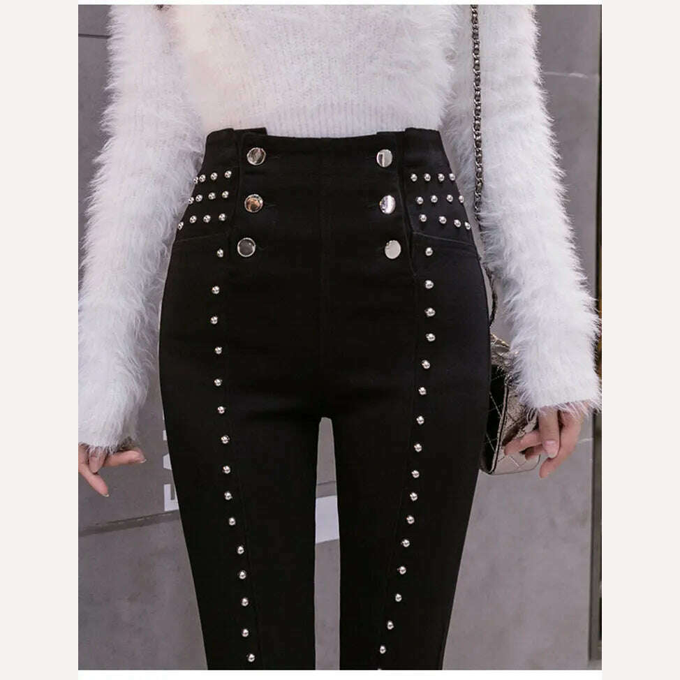 KIMLUD, 2022 New Jeans Women High Waist Jeans Woman High Elastic Stretch Female Washed Denim Pants Skinny Pencil Trousers, KIMLUD Womens Clothes