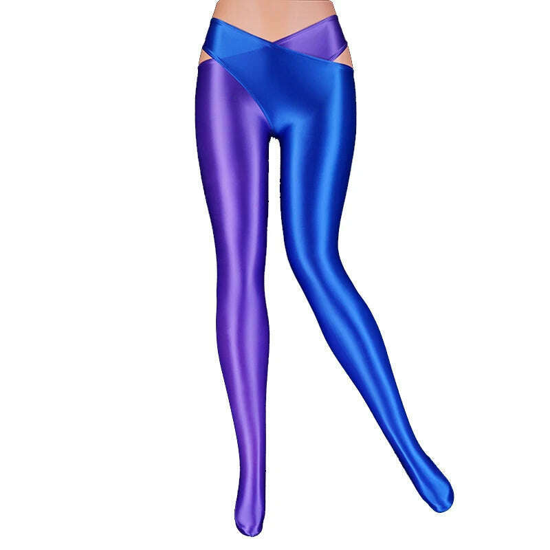 KIMLUD, 2022 Satin Glossy Sexy Leggings Trousers Glitter Stockings Japanese Full-Length Pants High Waist Tights Women Shiny Jeggings, KIMLUD Womens Clothes