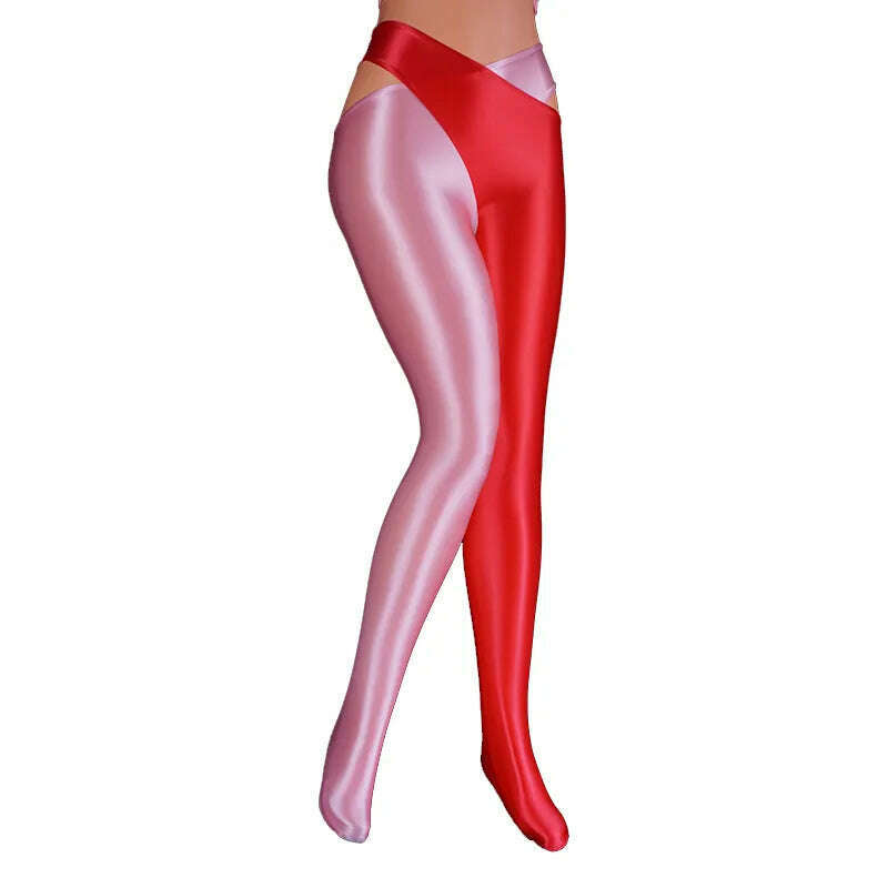 KIMLUD, 2022 Satin Glossy Sexy Leggings Trousers Glitter Stockings Japanese Full-Length Pants High Waist Tights Women Shiny Jeggings, KIMLUD Womens Clothes