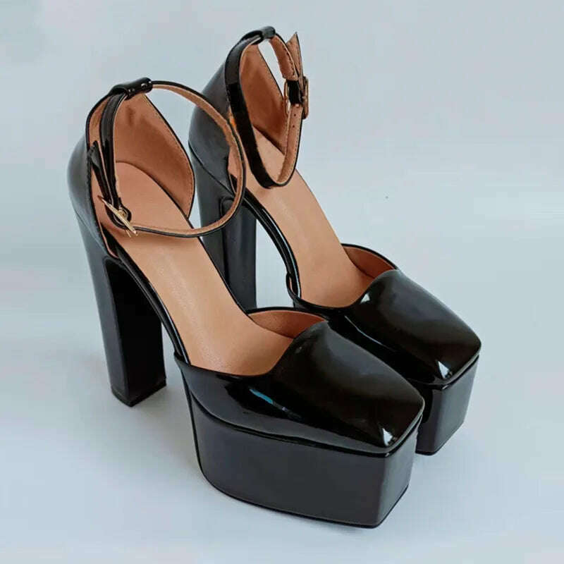 KIMLUD, 2022 Spring and Summer New Women's High Heels Patent Leather Wedding Shoes Luxury Sexy Paris Fashion Banquet Women&#39;s Shoes, Black / 34, KIMLUD Womens Clothes