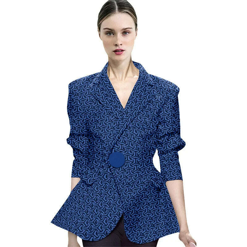 KIMLUD, 2022 Spring New Women Suit Jacket Fashion Notched Single Button Long Sleeve Slim Fit Women's Contrasting Colors Cardigan Coat, KIMLUD Womens Clothes