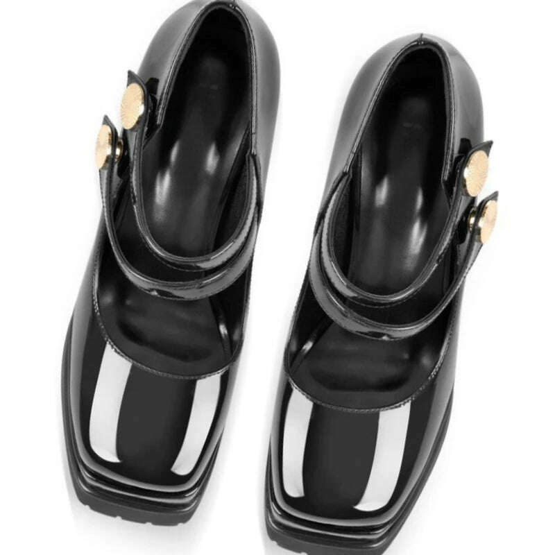 KIMLUD, 2022 Women's New Spring and Autumn Casual High Heels Sexy Thick Sole High Heels Mary Jane Shoes Black Platform High Heels, KIMLUD Womens Clothes