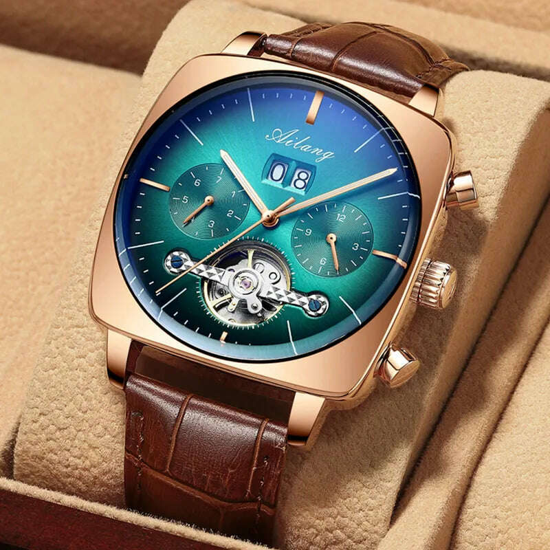 KIMLUD, 2022AILANG famous brand watch montre automatique luxe chronograph Square Large Dial Watch Hollow Waterproof mens fashion watches, KIMLUD Womens Clothes
