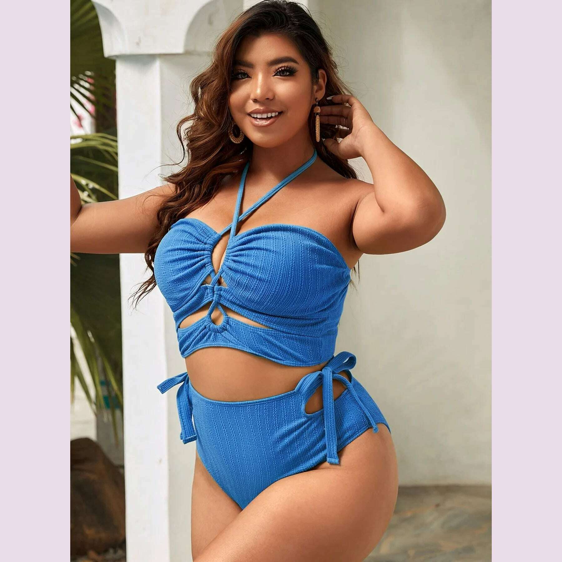 2023 Balck Bikini Swimsuit Women Plus Size Swimwear Female High Waist Bathers Bathing Swimming Swim Suit Beachwear - KIMLUD