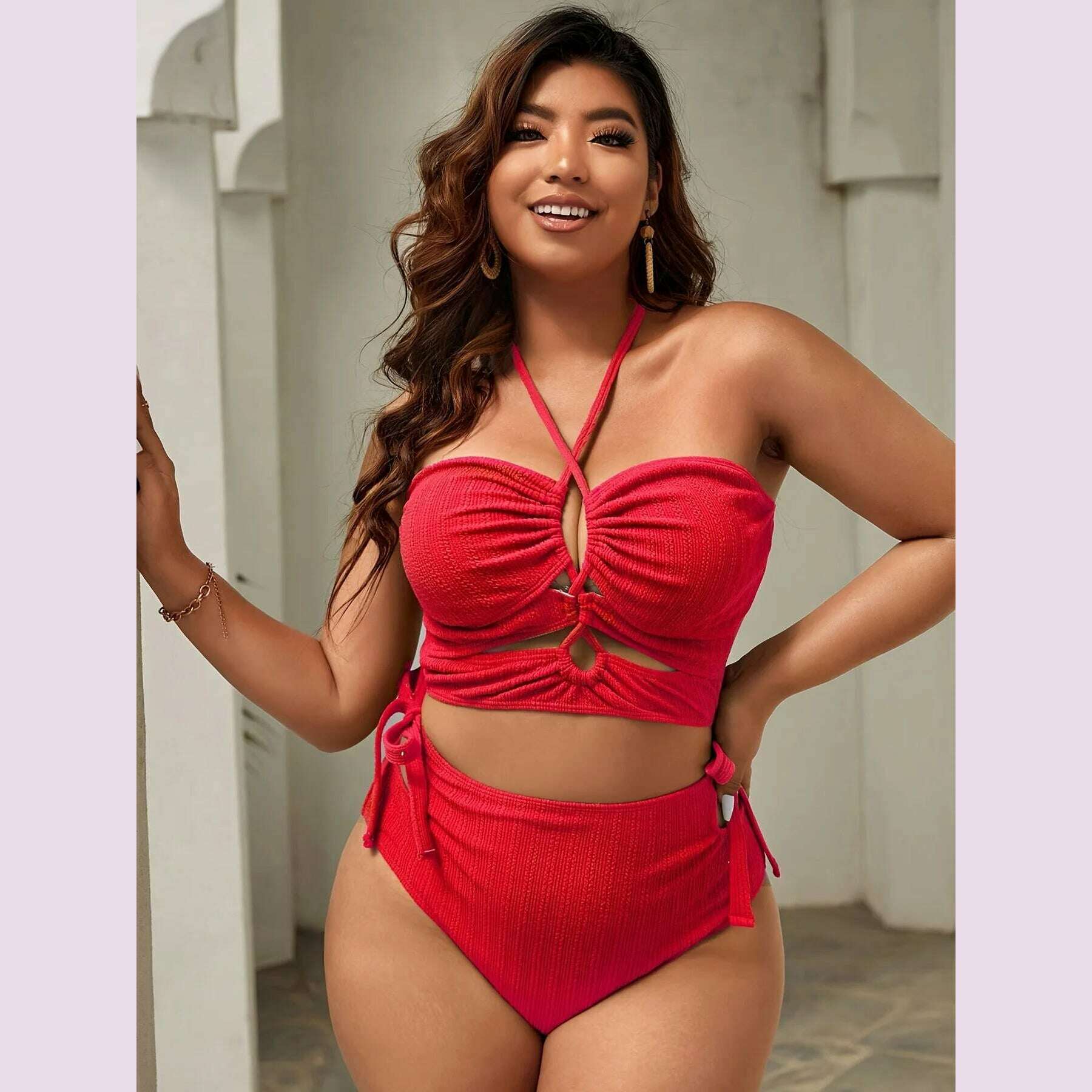 2023 Balck Bikini Swimsuit Women Plus Size Swimwear Female High Waist Bathers Bathing Swimming Swim Suit Beachwear - KIMLUD