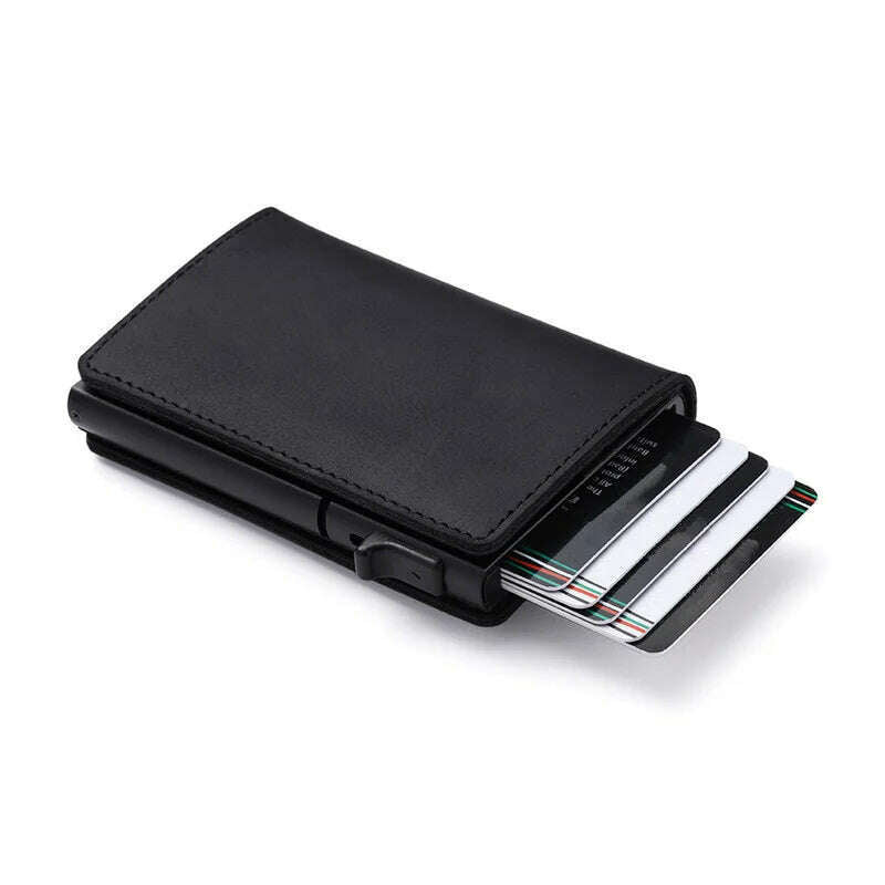 2023 For Apple Airtag Wallet Men Carbon Fiber Fashion ID Credit Card Holder Rfid Slim Airtag Slide Wallet Designer Cardholder - KIMLUD