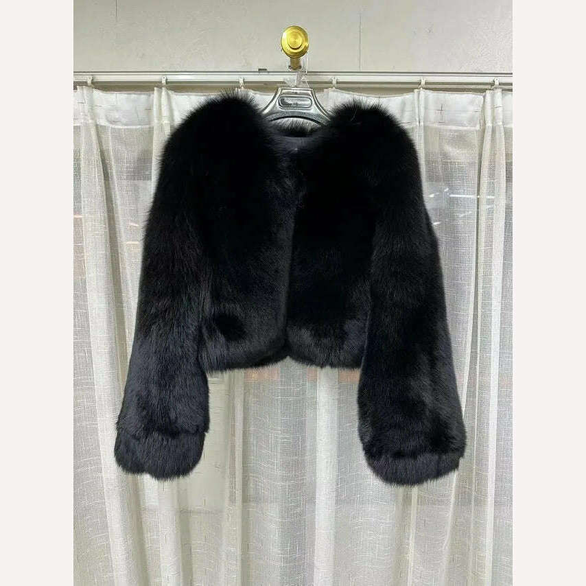 KIMLUD, 2023 Luxury Lady Winter Full Pelt Real Fox Fur Jacket Thick Warm Natural Fur Coat Women Outerwear Fashion Jacket, 1 / S bust 90cm, KIMLUD Womens Clothes
