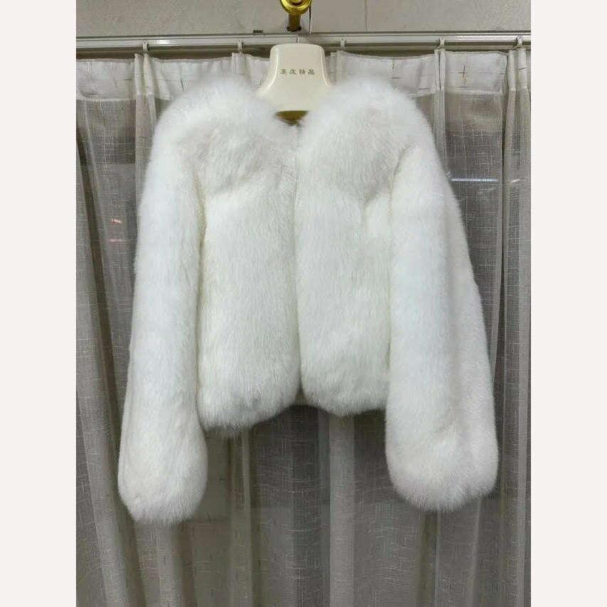 KIMLUD, 2023 Luxury Lady Winter Full Pelt Real Fox Fur Jacket Thick Warm Natural Fur Coat Women Outerwear Fashion Jacket, KIMLUD Womens Clothes