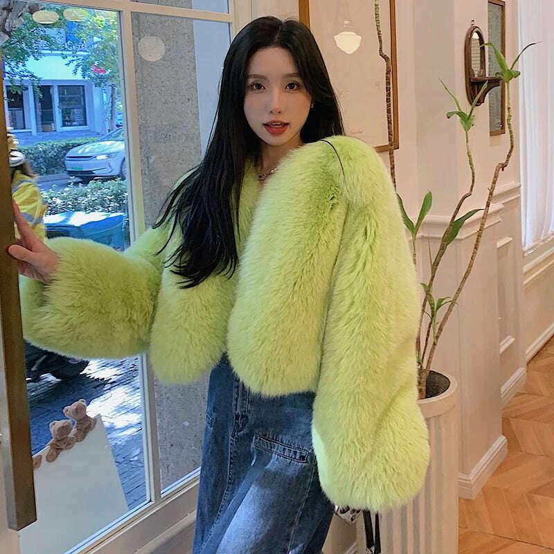 KIMLUD, 2023 Luxury Lady Winter Full Pelt Real Fox Fur Jacket Thick Warm Natural Fur Coat Women Outerwear Fashion Jacket, KIMLUD Womens Clothes