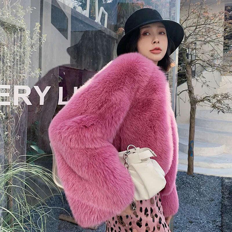 KIMLUD, 2023 Luxury Lady Winter Full Pelt Real Fox Fur Jacket Thick Warm Natural Fur Coat Women Outerwear Fashion Jacket, KIMLUD Womens Clothes