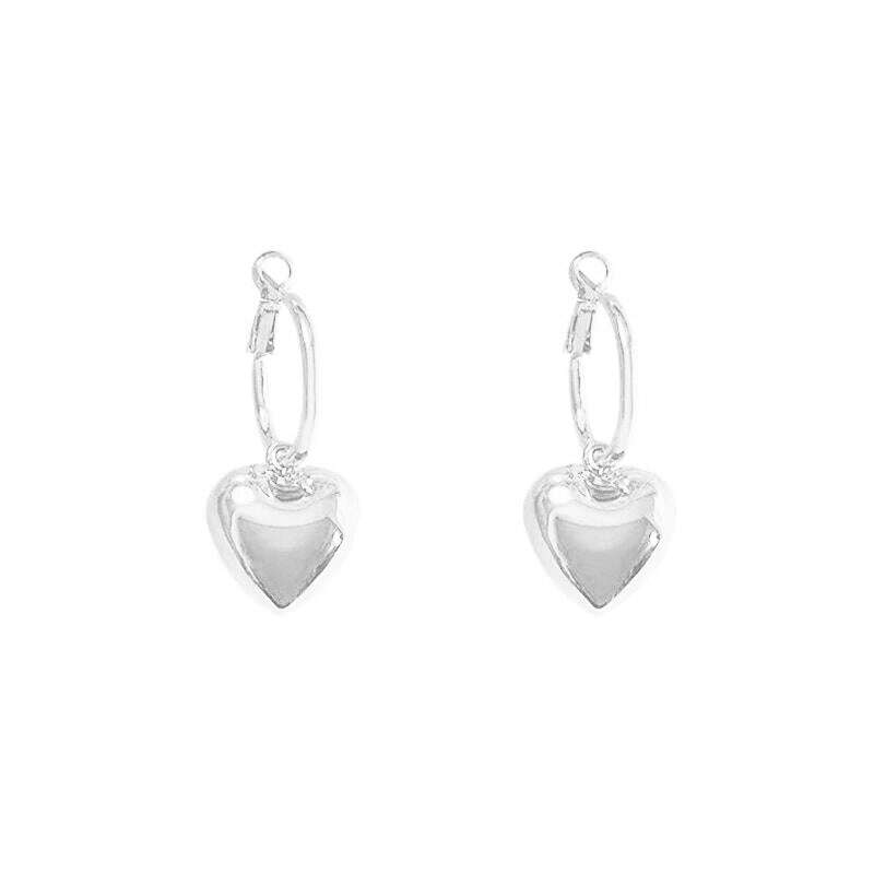 KIMLUD, 2023 Metal Love Earrings Goth Retro Aesthetic Exaggerated Metal Heart Hoop Earring For Punk girl Y2K Jewelry Accessories, C1751, KIMLUD Womens Clothes