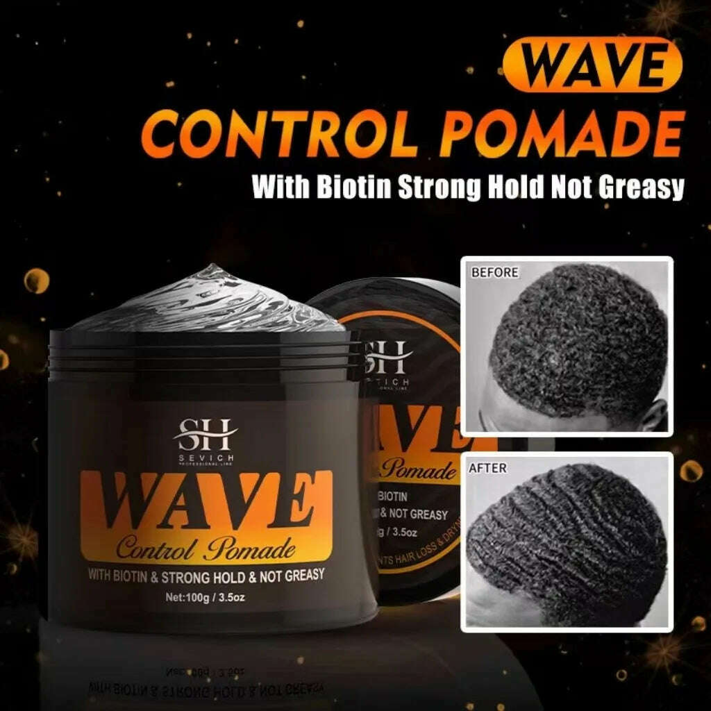 KIMLUD, 2023 Natural Wave Control for Black Men Strong Hold 360 Waves Layered Style Clay Wavy Grease Builder for Hair Silky Shine, KIMLUD Womens Clothes
