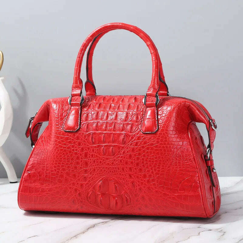 KIMLUD, 2023 New Designer Crocodile Skin Women Travel Handbag Fashion Genuine Leather Lady Shoulder Bag Large Capacity Messenger Bag 50, KIMLUD Womens ClothesKIMLUD, 2023 New Designer Crocodile Skin Women Travel Handbag Fashion Genuine Leather Lady Shoulder Bag Large Capacity Messenger Bag 50, red, KIMLUD APPAREL - Womens Clothes