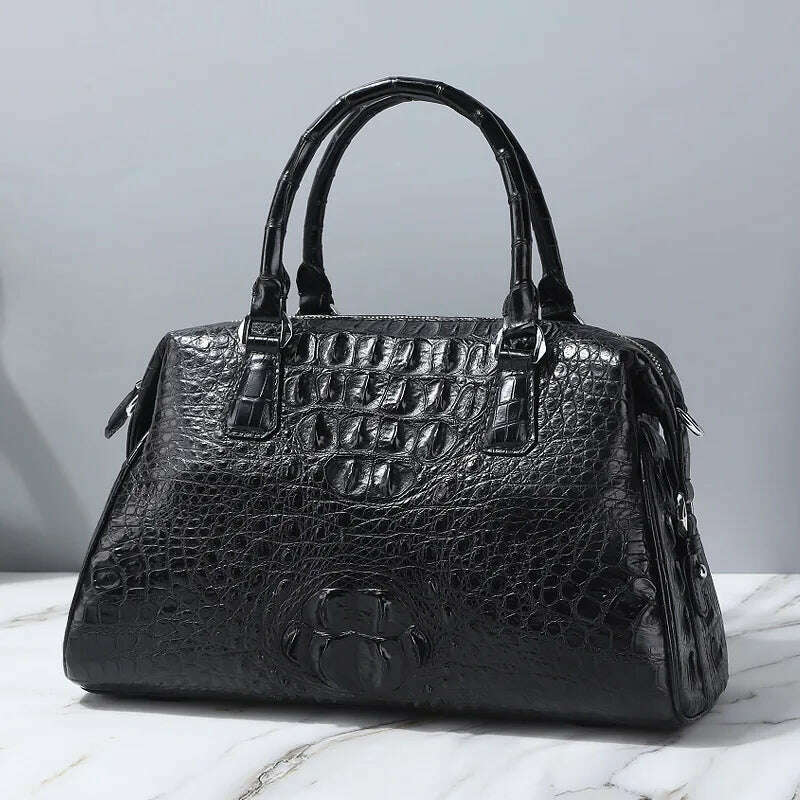 KIMLUD, 2023 New Designer Crocodile Skin Women Travel Handbag Fashion Genuine Leather Lady Shoulder Bag Large Capacity Messenger Bag 50, KIMLUD Womens ClothesKIMLUD, 2023 New Designer Crocodile Skin Women Travel Handbag Fashion Genuine Leather Lady Shoulder Bag Large Capacity Messenger Bag 50, black, KIMLUD APPAREL - Womens Clothes