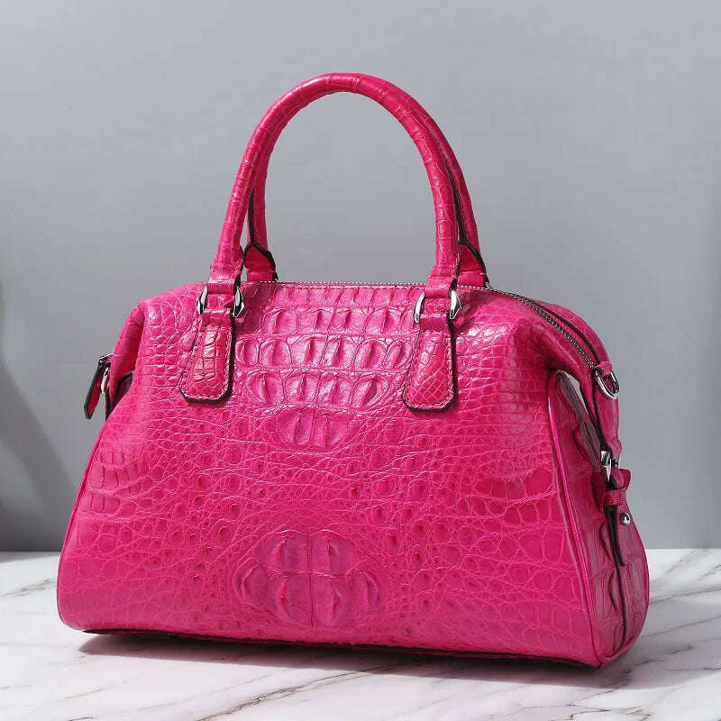 KIMLUD, 2023 New Designer Crocodile Skin Women Travel Handbag Fashion Genuine Leather Lady Shoulder Bag Large Capacity Messenger Bag 50, KIMLUD Womens ClothesKIMLUD, 2023 New Designer Crocodile Skin Women Travel Handbag Fashion Genuine Leather Lady Shoulder Bag Large Capacity Messenger Bag 50, rose, KIMLUD APPAREL - Womens Clothes