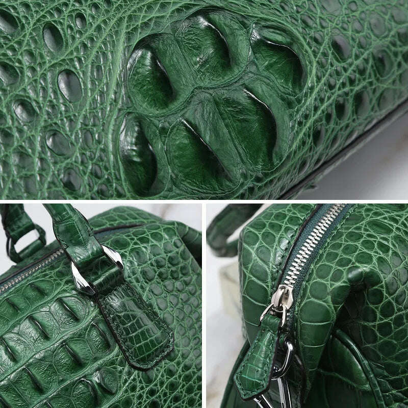 KIMLUD, 2023 New Designer Crocodile Skin Women Travel Handbag Fashion Genuine Leather Lady Shoulder Bag Large Capacity Messenger Bag 50, KIMLUD Womens Clothes