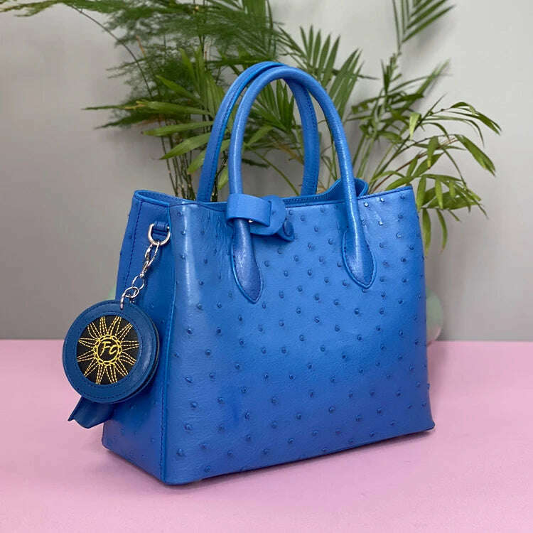 KIMLUD, 2023 New Designer Ostrich Skin Women Handbag Fashion Genuine Leather Lady Messenger Bag Luxury Large Capacity Shoulder Bag 50, KIMLUD Womens Clothes