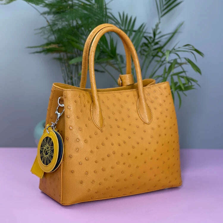 KIMLUD, 2023 New Designer Ostrich Skin Women Handbag Fashion Genuine Leather Lady Messenger Bag Luxury Large Capacity Shoulder Bag 50, KIMLUD Womens Clothes