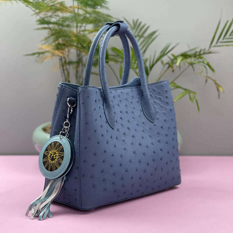 KIMLUD, 2023 New Designer Ostrich Skin Women Handbag Fashion Genuine Leather Lady Messenger Bag Luxury Large Capacity Shoulder Bag 50, KIMLUD Womens Clothes