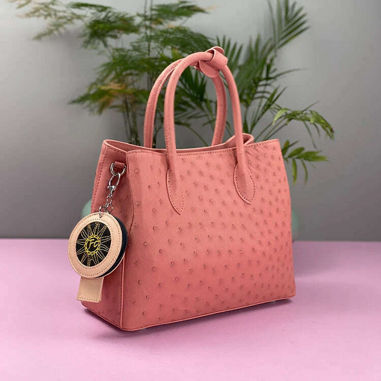 KIMLUD, 2023 New Designer Ostrich Skin Women Handbag Fashion Genuine Leather Lady Messenger Bag Luxury Large Capacity Shoulder Bag 50, KIMLUD Womens Clothes