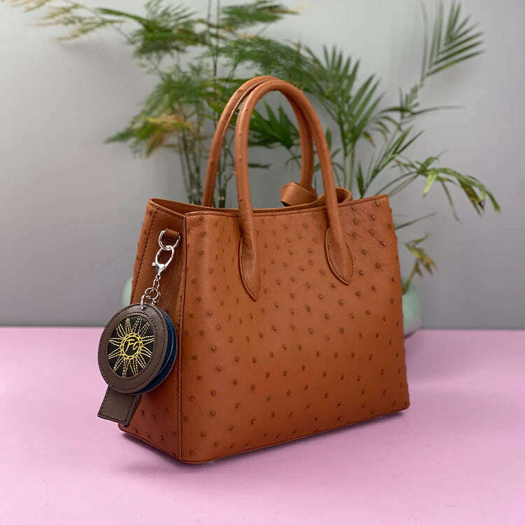 KIMLUD, 2023 New Designer Ostrich Skin Women Handbag Fashion Genuine Leather Lady Messenger Bag Luxury Large Capacity Shoulder Bag 50, KIMLUD Womens Clothes