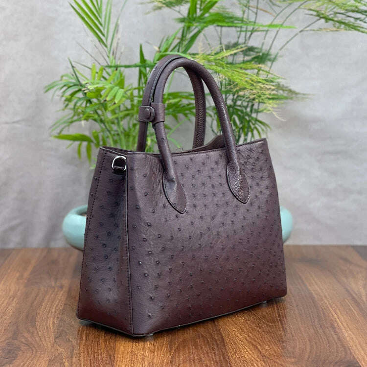 KIMLUD, 2023 New Designer Ostrich Skin Women Handbag Fashion Genuine Leather Lady Messenger Bag Luxury Large Capacity Shoulder Bag 50, KIMLUD Womens Clothes