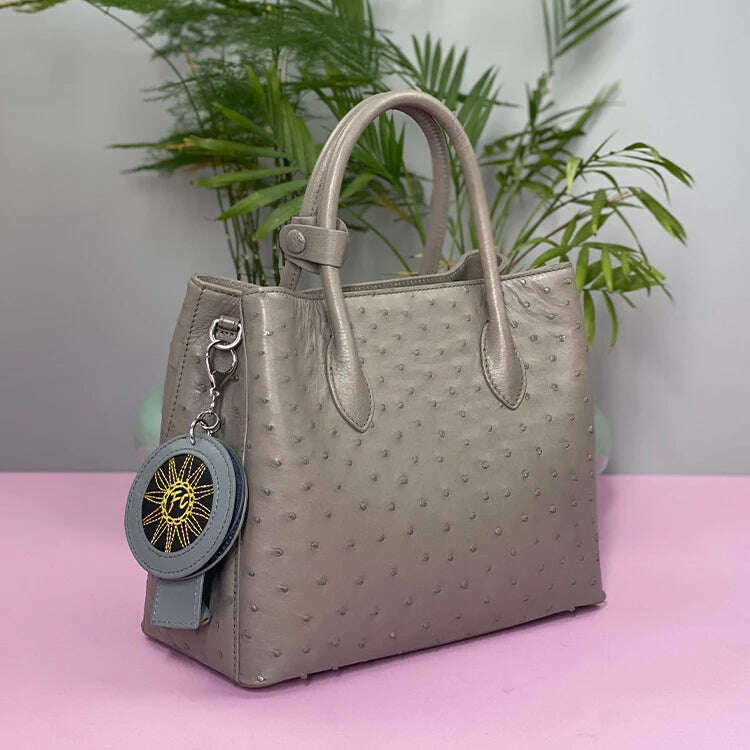 KIMLUD, 2023 New Designer Ostrich Skin Women Handbag Fashion Genuine Leather Lady Messenger Bag Luxury Large Capacity Shoulder Bag 50, KIMLUD Womens Clothes