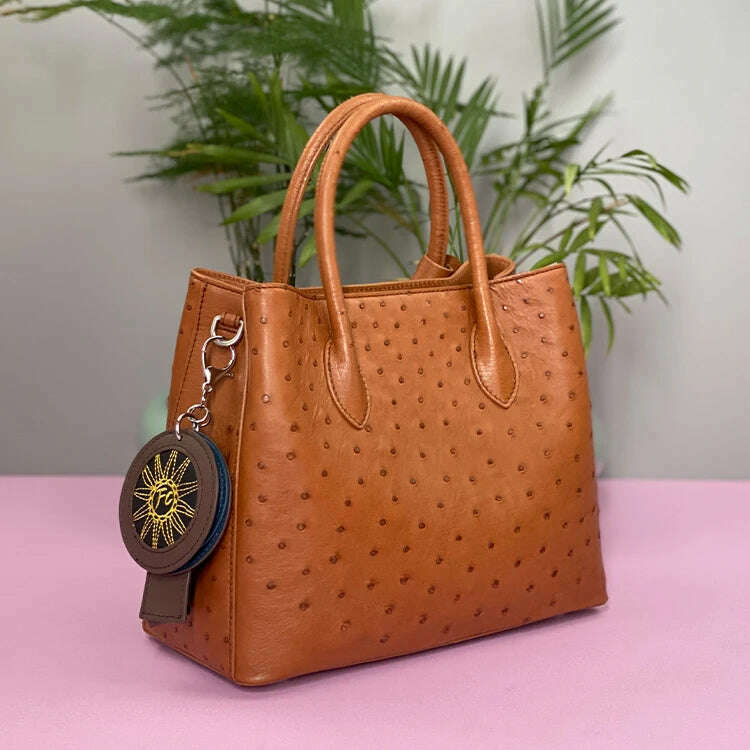 KIMLUD, 2023 New Designer Ostrich Skin Women Handbag Fashion Genuine Leather Lady Messenger Bag Luxury Large Capacity Shoulder Bag 50, KIMLUD Womens Clothes