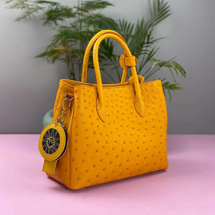 KIMLUD, 2023 New Designer Ostrich Skin Women Handbag Fashion Genuine Leather Lady Messenger Bag Luxury Large Capacity Shoulder Bag 50, KIMLUD Womens Clothes