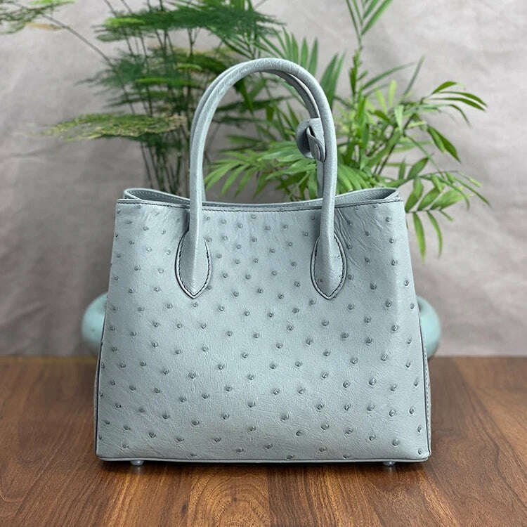 KIMLUD, 2023 New Designer Ostrich Skin Women Handbag Fashion Genuine Leather Lady Messenger Bag Luxury Large Capacity Shoulder Bag 50, KIMLUD Womens Clothes