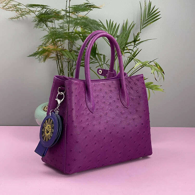 KIMLUD, 2023 New Designer Ostrich Skin Women Handbag Fashion Genuine Leather Lady Messenger Bag Luxury Large Capacity Shoulder Bag 50, KIMLUD Womens Clothes