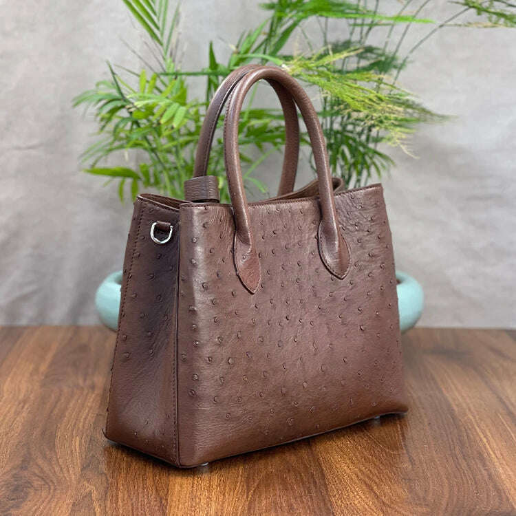 KIMLUD, 2023 New Designer Ostrich Skin Women Handbag Fashion Genuine Leather Lady Messenger Bag Luxury Large Capacity Shoulder Bag 50, KIMLUD Womens ClothesKIMLUD, 2023 New Designer Ostrich Skin Women Handbag Fashion Genuine Leather Lady Messenger Bag Luxury Large Capacity Shoulder Bag 50, coffee, KIMLUD APPAREL - Womens Clothes