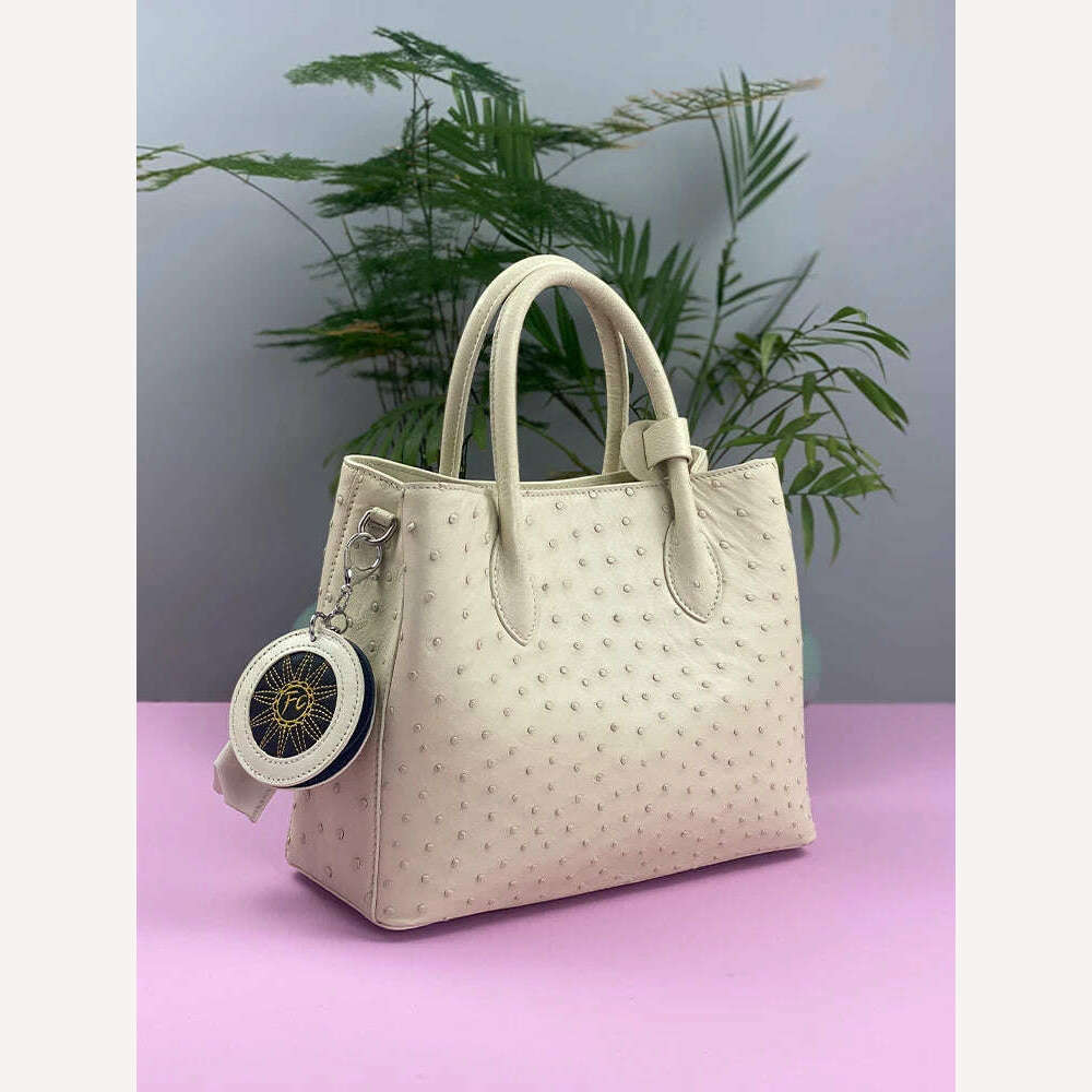 KIMLUD, 2023 New Designer Ostrich Skin Women Handbag Fashion Genuine Leather Lady Messenger Bag Luxury Large Capacity Shoulder Bag 50, KIMLUD Womens Clothes