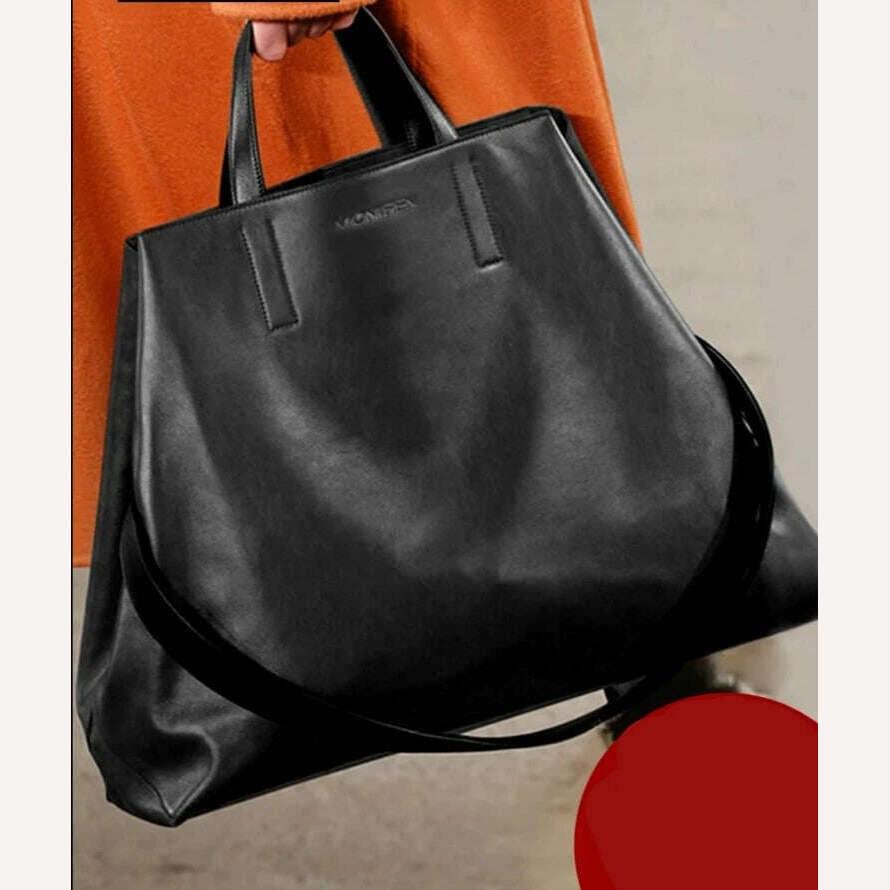 KIMLUD, 2023 New Fashion Genuine Leather Women's handbags Large Capacity 14-15.6 inch laptop bag Ladies commuter Bucket Tote Bags Soft, 3, KIMLUD Womens Clothes