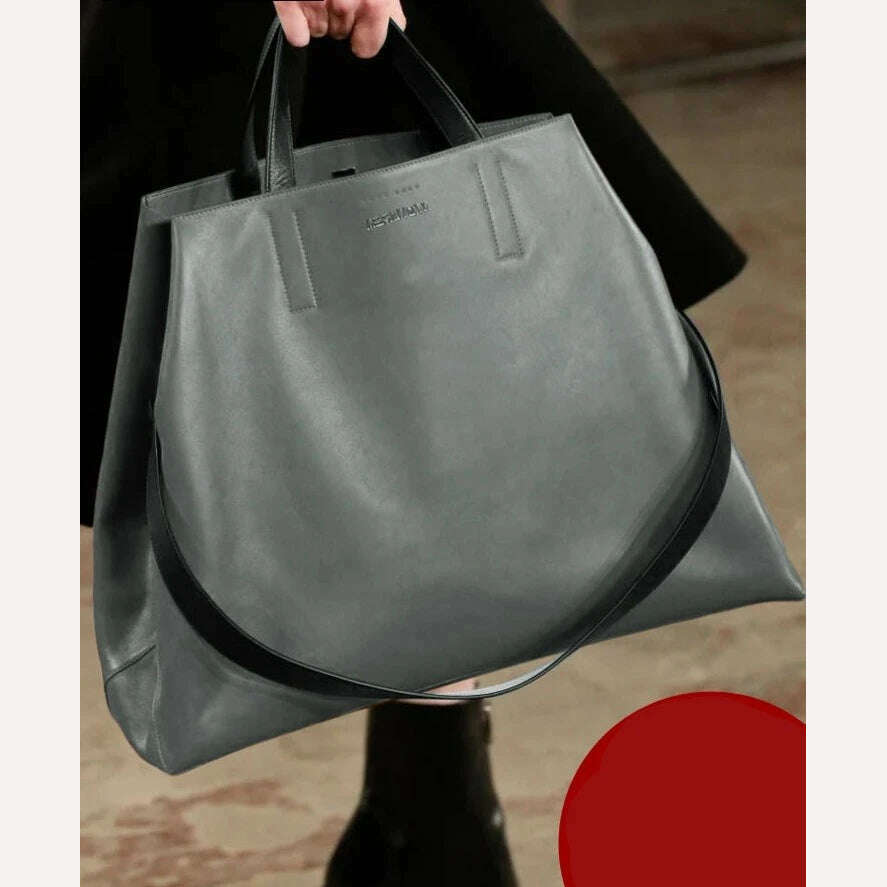 KIMLUD, 2023 New Fashion Genuine Leather Women's handbags Large Capacity 14-15.6 inch laptop bag Ladies commuter Bucket Tote Bags Soft, KIMLUD Womens Clothes