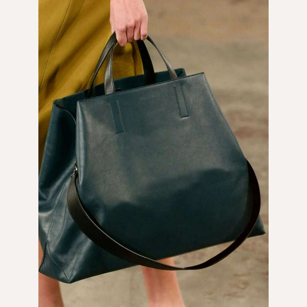 KIMLUD, 2023 New Fashion Genuine Leather Women's handbags Large Capacity 14-15.6 inch laptop bag Ladies commuter Bucket Tote Bags Soft, KIMLUD Womens Clothes