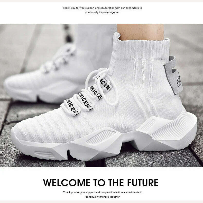 KIMLUD, 2023 New In Men's Retro Sock Sneakers High Top Chunky Men Shoes Breathable Thick Bottom Casual Shoes Zapatos De Hombre, KIMLUD Womens Clothes